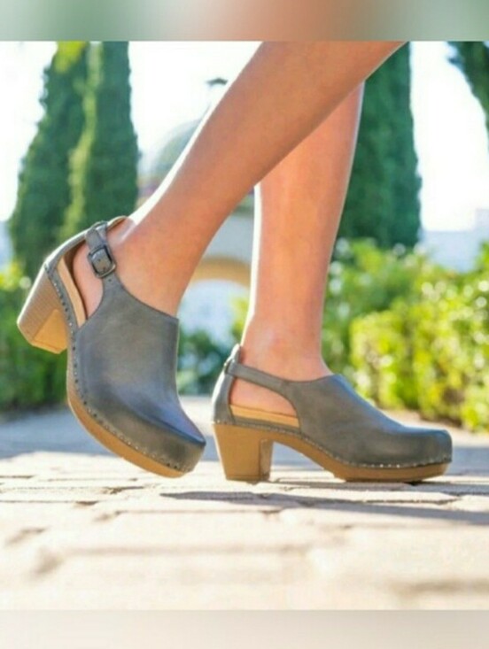 Dansko Shoes - Breezy Blue Dansko Sassy Clogs Heel Pumps Slingback Sandal Shootie Cottage Boho♡